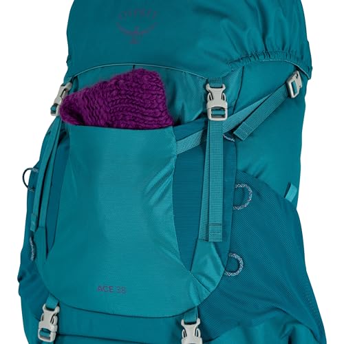 Osprey Ace 38L Kids' Backpacking Backpack, Green Canopy