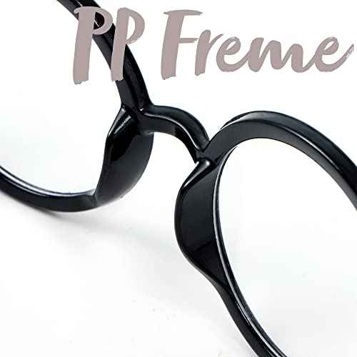Spooktacular Creations Wizard Glasses, Halloween Black Round Glasses, Black Circle Eyeglasses for Kids & Adults Halloween Accessories Costume