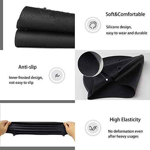 Uttpll Waterproof Silicone Swim Cap, Comfortable Bathing Cap, Swimming Cap for Women and Men, Waterproof Bathing Cap