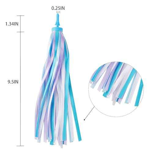 Umatoll 1 Pair(2pcs) Kid's Bike Streamers, Colorful Bicycle Tassels Ribbon for Girls Boys, Balance Bike Scooter Handlebar Accessories
