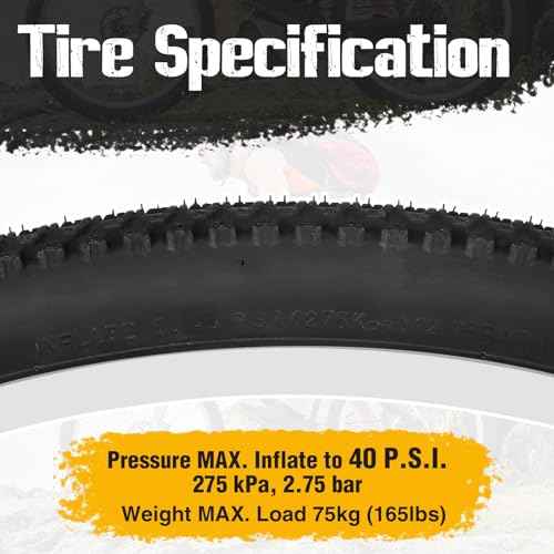 MEGHNA Bike Tire 26/27.5 x 2.125 inch Mountain Bike Tire with Bike Tire Lever Foldable Tire Replacement for Mountain Bike Gravel Bike BMX Cruiser Bike Folding Bike