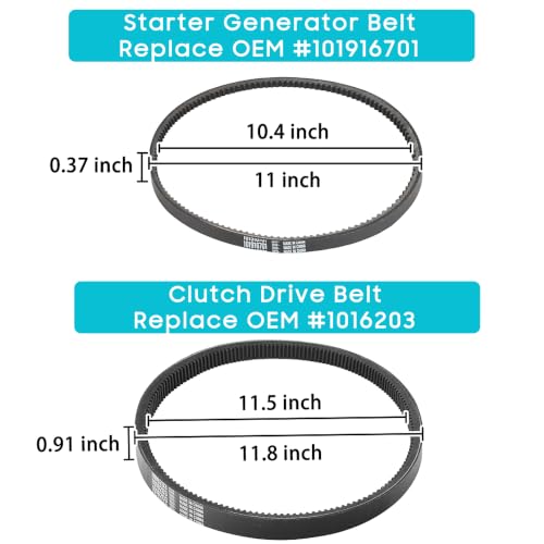 Golf Cart Clutch Drive Belt & Starter Generator Belt Kit for Club Car DS & Precedent