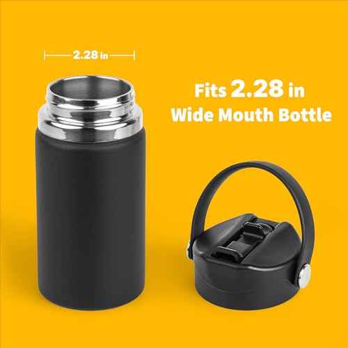 Straw Lid for Hydroflask Wide Mouth Water Bottles, Dust Cover Lid with Straw for Hydro Flask 12/16/18/20/32/40 oz Sports Water Bottle, Straws Cap Top Accessories