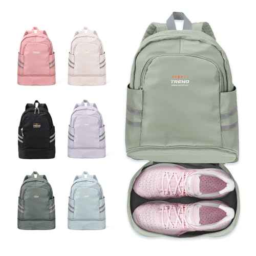 coofay Gym Backpack For Women Waterproof Sports Backpack With Shoe Compartment Lightweight Travel Backpacks Small Gym Bag Dance Volleyball Backpacks