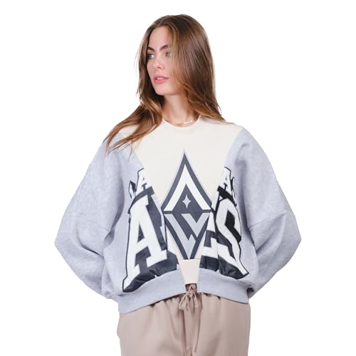 Women's WNBA Official Super Soft Showtime Crew Sweatshirt - Heather Gray Small - Vegas Aces