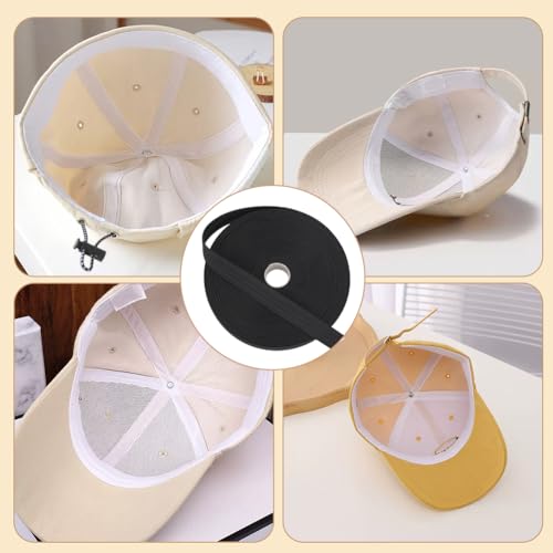BENECREAT 16.4Yard Golf Hat Sweat Liner with Four Lines of Indentation 1.2inch Hat Liner Tape for Baseball Tennis Hat Sewing