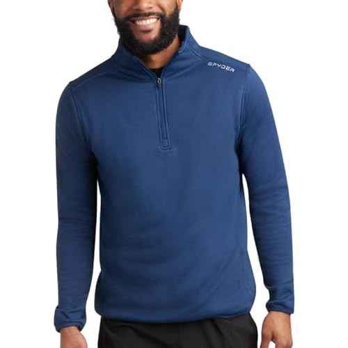 Spyder Mens Quarter Zip Pullover Sweatshirt - Lightweight Soft Fleece Athletic Pullover - Gym & Running Sweatshirts for Men