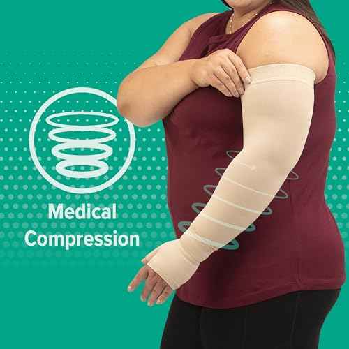 Juzo Dynamic Varin 3511 20-30mmhg Max Armsleeve with Silicone Top Band for Women, Black, 2 (II) Long