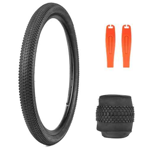 MEGHNA Bike Tire 26/27.5 x 2.125 inch Mountain Bike Tire with Bike Tire Lever Foldable Tire Replacement for Mountain Bike Gravel Bike BMX Cruiser Bike Folding Bike