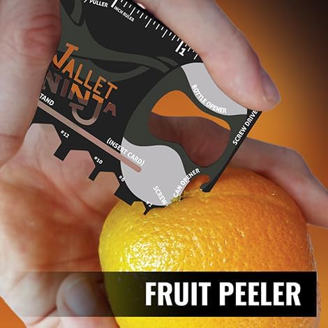 Wallet Ninja 18-in-1 Multitool Card – Versatile Credit Card Tool with Bottle Opener, Screwdrivers & Phone Stand – Black