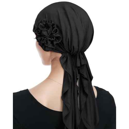 Pretied Head Scarves for Women Featuring Long Tail Finish Made of Stretchy Viscose