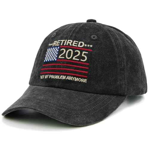 Retirement Hats 2025, Retirement Gifts for Women Men, Embroidered Retired 2025 Not My Problems Anymore Baseball Cap