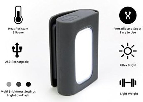 Bright Eyes 200 Lumen Firefly 2-Pack Clip On LED Safety Running and Jogging Light - USB Rechargeable - 2 Pack - Also for Hiking, Camping, Working and Much More!! (Deep Gray)