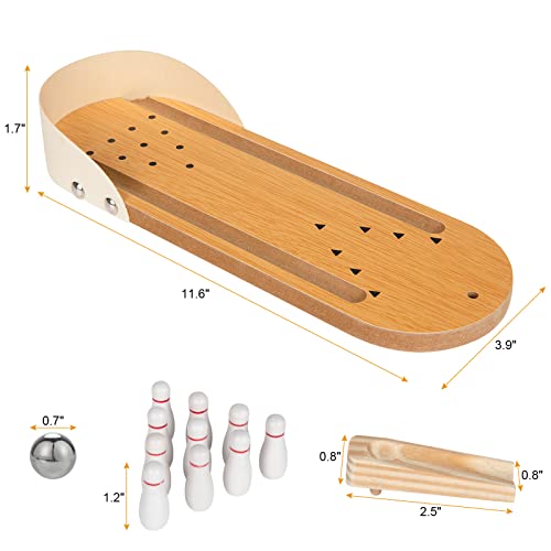Mini Bowling Game Set for Kids & Adults - Desk Stress Reliever & Educational Toy