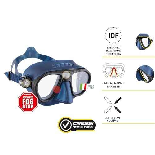 Cressi Adult Scuba Diving Mask, Fog Stop, Low Volume, Wide View - Calibro: made in Italy