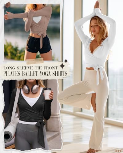 Women’s Wrap Tops Pack - Versatile Pilates & Ballet Layering with Thumbholes