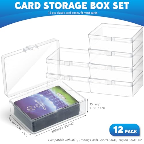 12 Pack Clear Plastic Playing Card Boxes Deck Cases for Trading and Game Cards