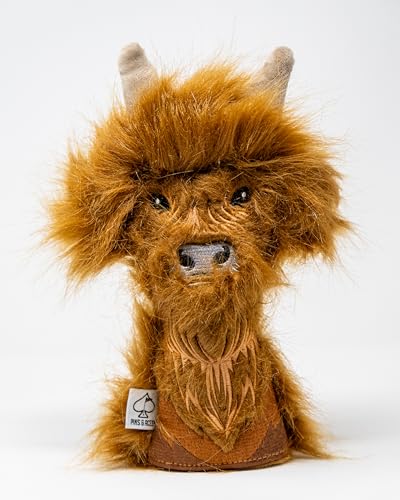 Golf Club Head Cover - Highland Cow Leather Style - Tour Quality, Handcrafted
