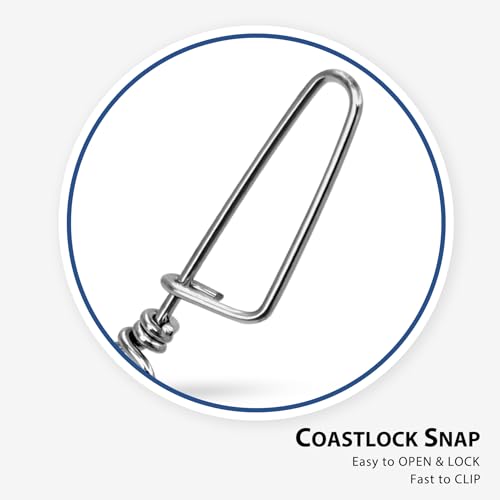 Emma Kites 100lb Fishing Swivel with Coastlock Snap & Ball Bearing - 20pcs, Size 4#