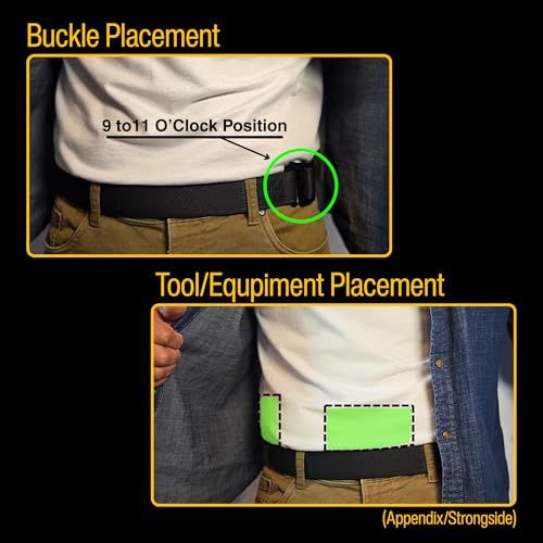 Adjustable Tactical Belt for Everyday Carry - Black, Small (28-34")