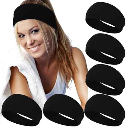 RITOPER Workout Headbands for Women Non Slip, 3.9 Inch Wide Stretchy Sports Sweatbands, Buttery Soft Thick Black Head Band for Running, Cycling, Yoga, Fitness£¬Daily Use