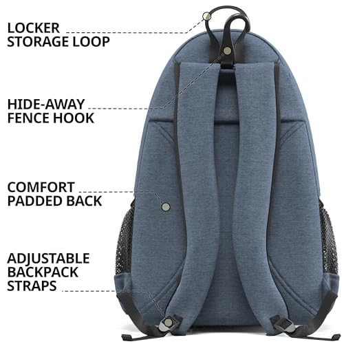 Athletico City Tennis Bag Gray - Padded Racket Compartment & Large Storage