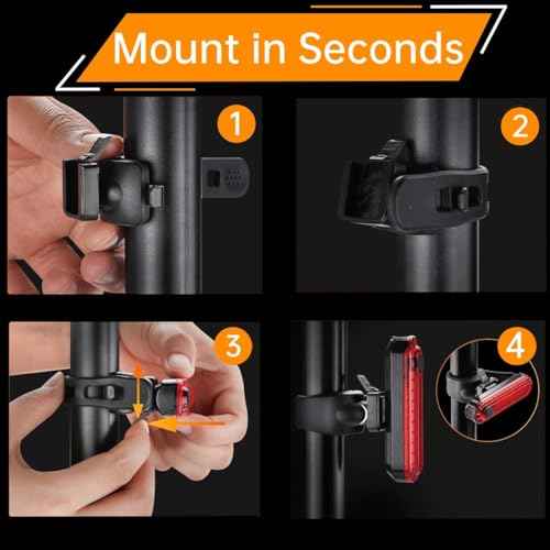 Bicycle Light Bright Bike Lights for Night Riding,Front Bike Light Rechargeable Bike Lights Front and Back,4+4 Modes LED Bike Light USB-C Rechargeable for Commute Road Riding