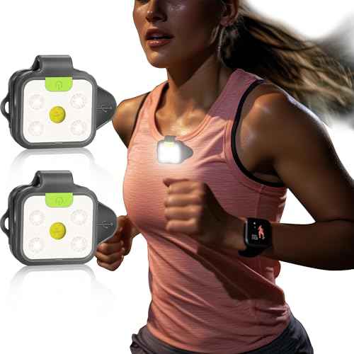 Outdoor Night Running Lights, 2Pack LED Running Lights for Runners with Rechargeable Battery for Camping, Hiking, Running, Jogging, Outdoor Adventure