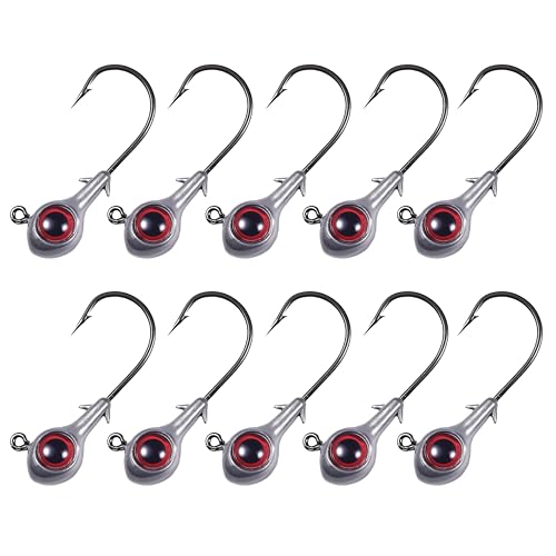Fishing Jig Head with Oversized 3D Eyes - 1/4oz Swimbait Jigheads for Saltwater & Freshwater Fishing