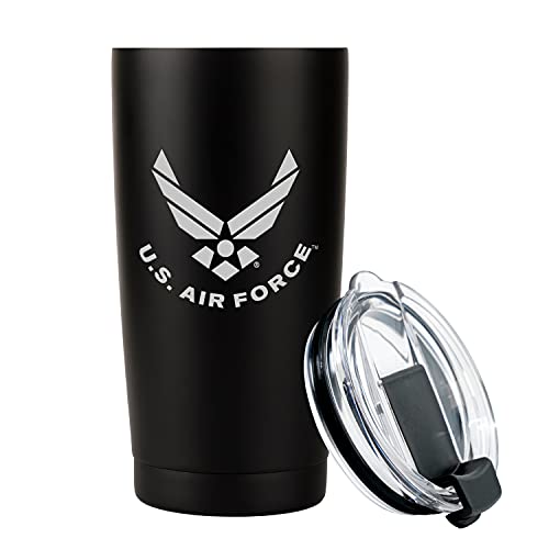 Air Force 20oz Insulated Tumbler - Double Wall Steel Coffee Mug with Lid - Variation of AIR FORCE / 20 Ounces