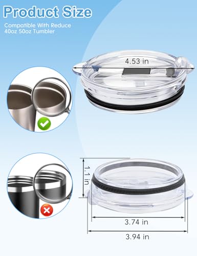 Replacement Lid for Reduce 40oz & 50oz Tumblers - BPA-Free, Leak-Proof, 1 Pcs