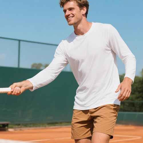 Men's Long Sleeve Shirts UPF 50+ UV Sun Protection Rash Guard Shirt Lightweight Dri Fit Casual Athletic Running Workout Tops