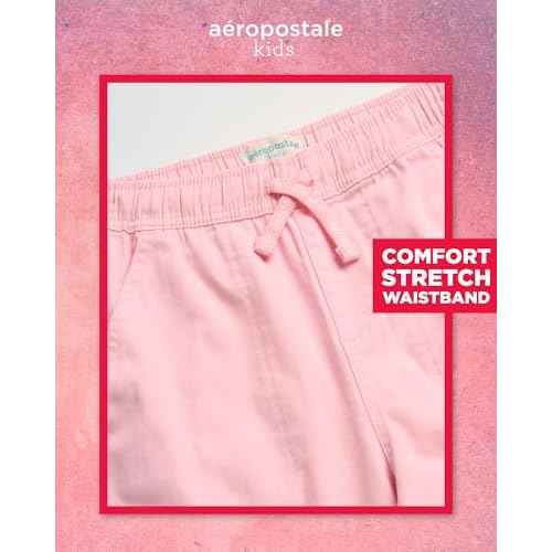 AEROPOSTALE Girls Cargo Pants - Casual Twill Joggers Baggy Sweatpants for Girls with Elastic Drawstring Waist (Sizes: 7-16)