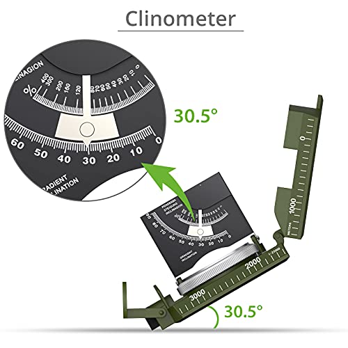 Proster IP65 Compass Hiking Survival - Lensatic Sighting Compass for Camping Navigation, Compass with Clinometer & Carry Bag for Camping Hunting Hiking Geology Activities