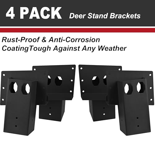 Heavy Duty Deer Stand Brackets 4x4 with Screws Black Pack of 4
