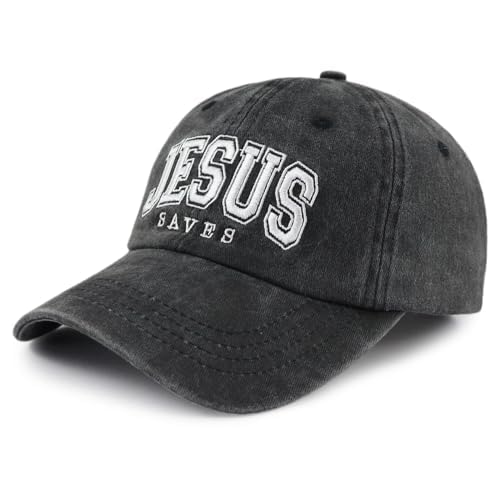 Jesus Saves Hats for Men Women, Funny Adjustable Cotton Christian Baseball Cap