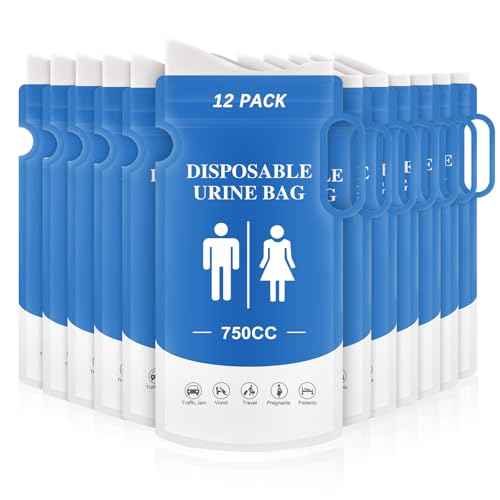 Disposable Urine Bags - 12/24 PCS Portable Pee Bags for Travel for Women/Men, 750ML Emergency Vomit Bags Disposable Urinals, Unisex Urinal Bag for Camping, Traffic Jams, Pregnant, Patient, Kids