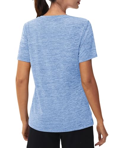 Women's UPF 50+ Quick Dry Sun Protection T-Shirt - Large Light Blue