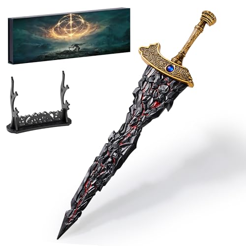 11.8-Inch Metal Collectible Sword from Elden Ring Maliketh's Black Blade Model - Display Stand Included
