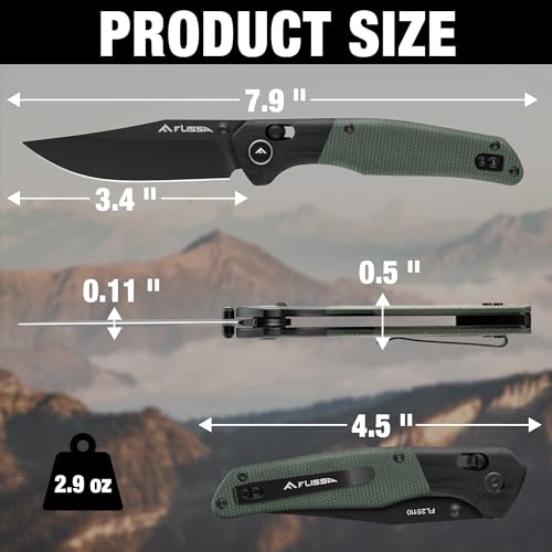 Folding Pocket Knife with 14C28N Steel & Crossbar Lock, EDC Outdoor Tool