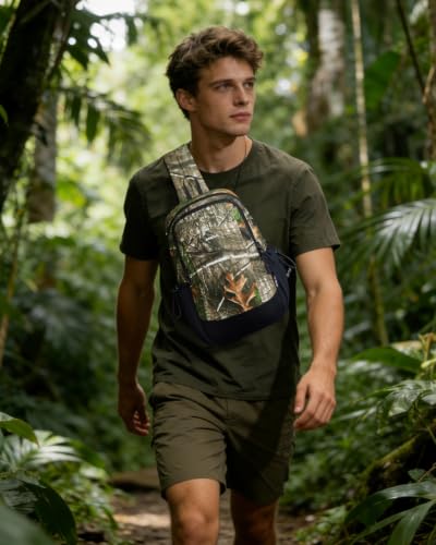 Anti-Theft Crossbody Bag RFID Blocking Water Resistant Sling Backpack Camouflage