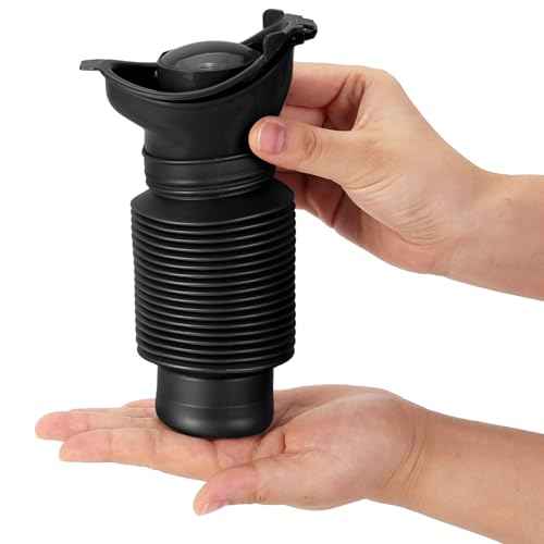 Portable Travel Urinal, Collapsible Urinals for Men and Women, Reusable Kids Potty, Personal Pee Bottle for Outdoor Camping, Long Road Trip and in Traffic, Black