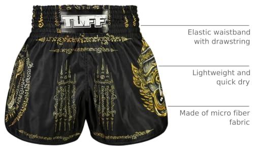 Muay Thai Boxing Shorts - Large Retro Classic Slim Fit MMA Kickboxing Set