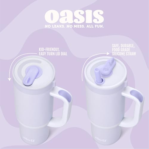 Ello Oasis 18oz Kids Insulated Stainless Steel Tumbler with Straw - Glacier