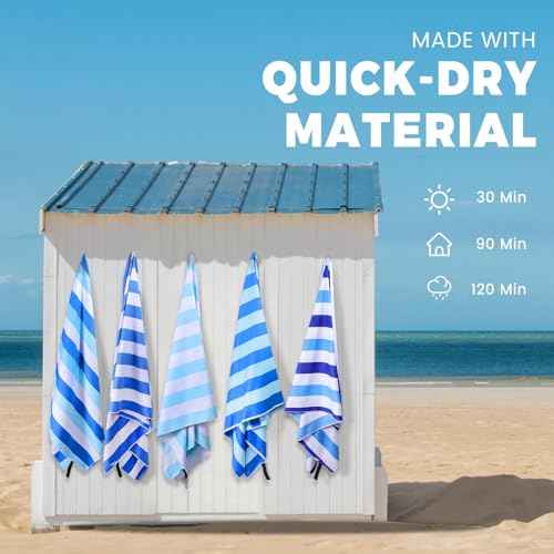 Microfiber Beach Towel & Waterproof Phone Pouch Case in a Gift Box. 71x39 Inch Extra Large Super Absorbent Lightweight Quick Dry Oversized Streaks Towel for Vacation Travel Pool. Style 1