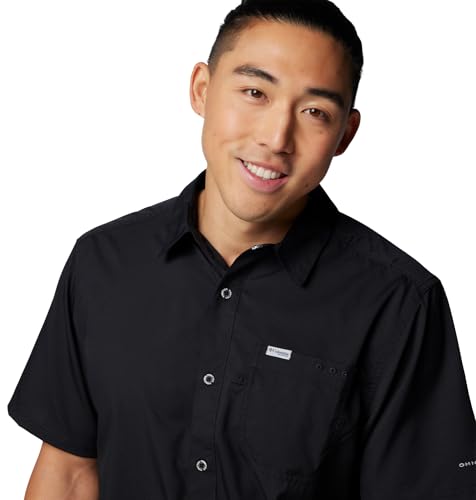 Men's PFG Slack Tide Camp Shirt - Large Black Sun Protection