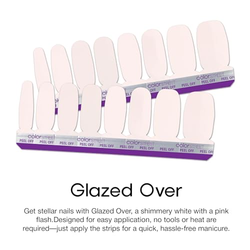 Color Street Glazed Over Nail Polish Strips - 16 Double-Ended Pink Shimmer