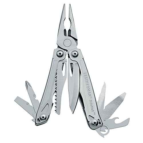 LEATHERMAN, Sidekick Pocket Size Multitool with Spring-Action Pliers and Saw, Stainless Steel with Nylon Sheath
