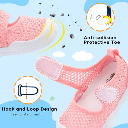 Toddler Water Shoes Infant Baby Swim Shoes Barefoot Sandals Pink 3.5-4
