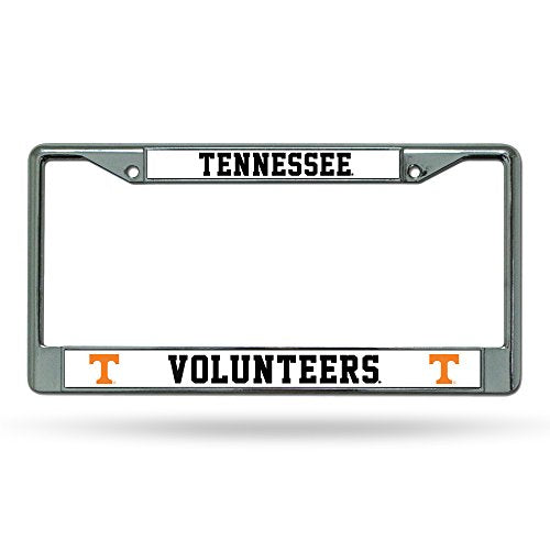 NCAA Tennessee Volunteers 12x6 Chrome License Plate Frame with Logo Inserts - Car Accessory